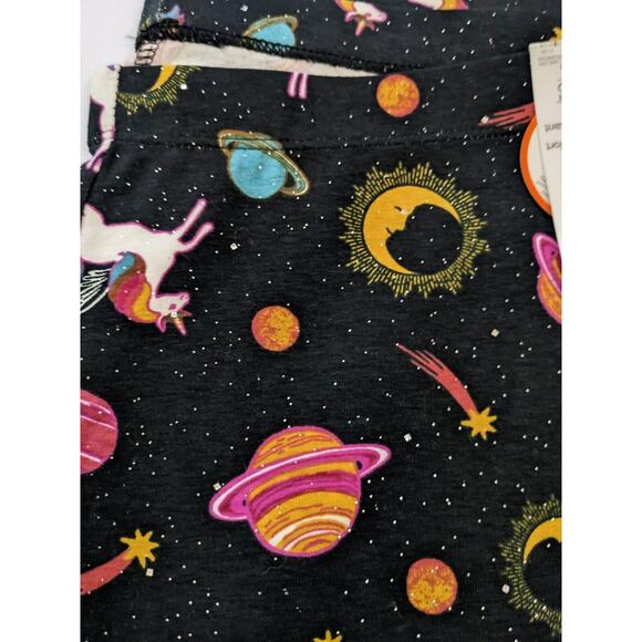 Wonder Nation Girls Unicorn/Space Leggings XXL 2XL 18 Saturn Moon Glitter Stars - Picture 3 of 5